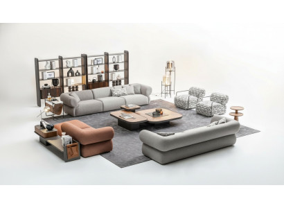 Grouss Sofagarnitur Wunnzëmmer Couch Fënnsëtzer Wunnlanschaft Fauteuil 5 Deeler