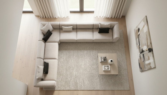 Ecksofa Sofa U-Form Polstersofa Wunnzëmmer Design Designer Sëtzlandschaft