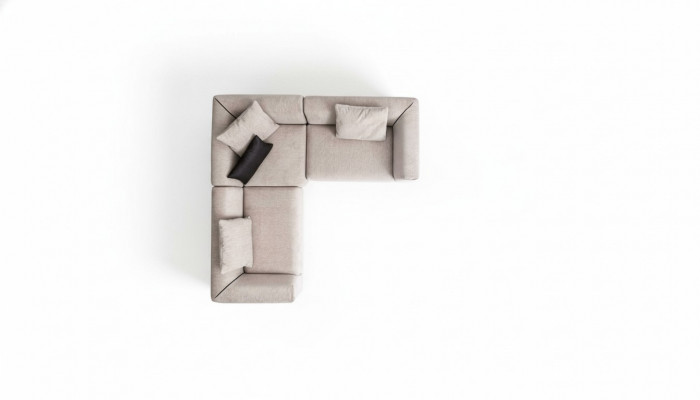 Canapé-Éck beige L-Form Wunnlandschaft Éckcouch Sofa Modern Canapé