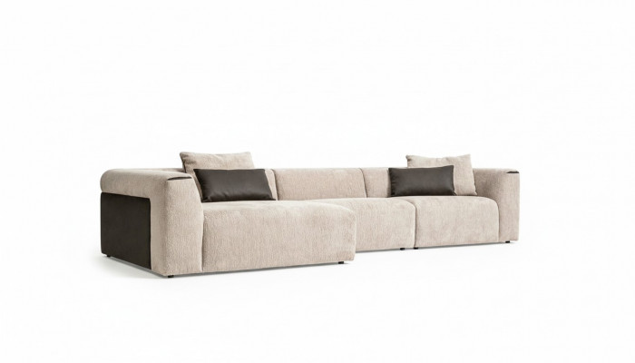 Modern beige Eck-Wunnlandschaft Luxus Ecksofa Polstersofaen Modern Nei