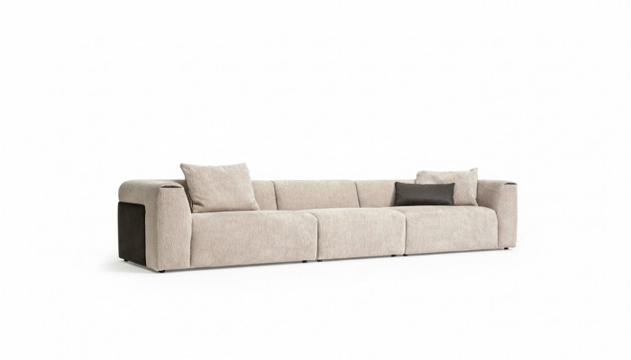 Beige Canapé Wunnzëmmer Polstermiwwel Fënnefseater Designer Luxus Miwwel Nei