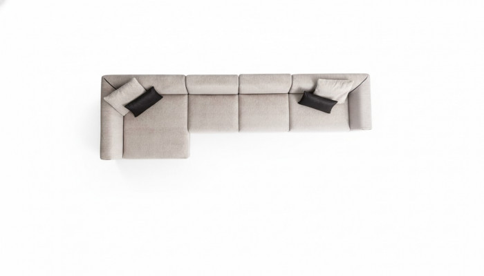 Beige L-förmeg Eckcanapé Wunnzëmmer Couch Textil Designer Modern