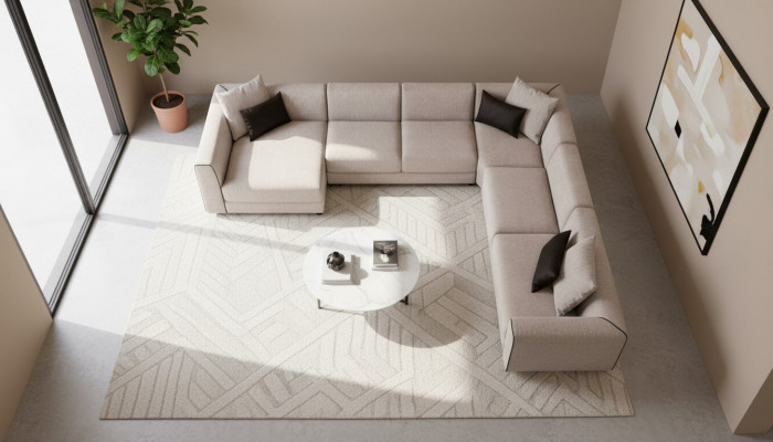 Luxus Eckcouch an U-Form Wunnzëmmer Set Modern Wunnzëmmer Polstersofa Nei