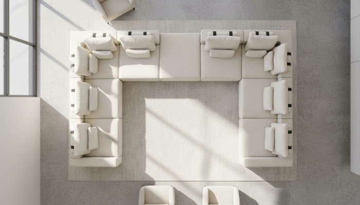 Eckcouch L Form Wunnzëmmer Canapé Stoff Miwwelen Design Modern Polstersofa