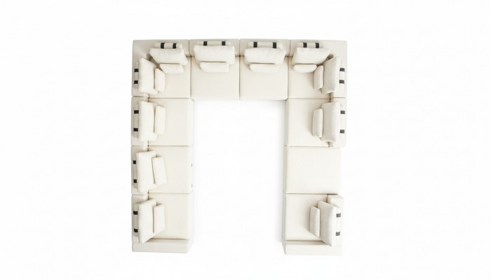 Grousst U-Form Polstersofa Wunnzëmmerméiglech Designer Canapé Wunnlandschaft