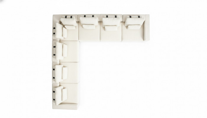 Wäiss Sëtzgruppe Eckcouch Textil Sofas Wunnzëmmer Eckeckgarnitur Modern