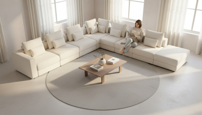Eckcouch Sofa L-Form Polstersofa Wunnzëmmer Design Modern Textil Miwwelen