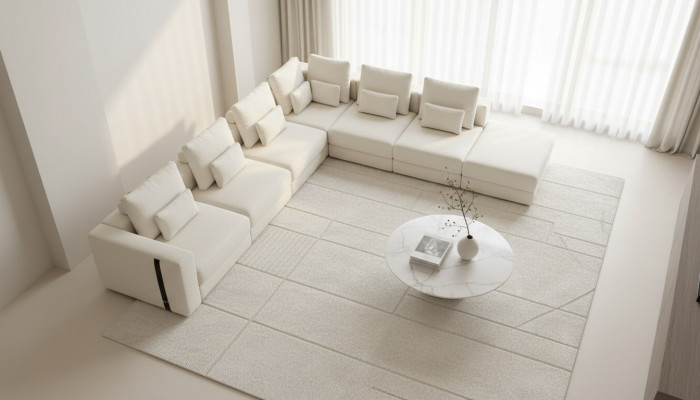 Wäiss Wunnlandschaft Wunnzëmmer L-Form Canapé Polster Designer Miwwele Stil