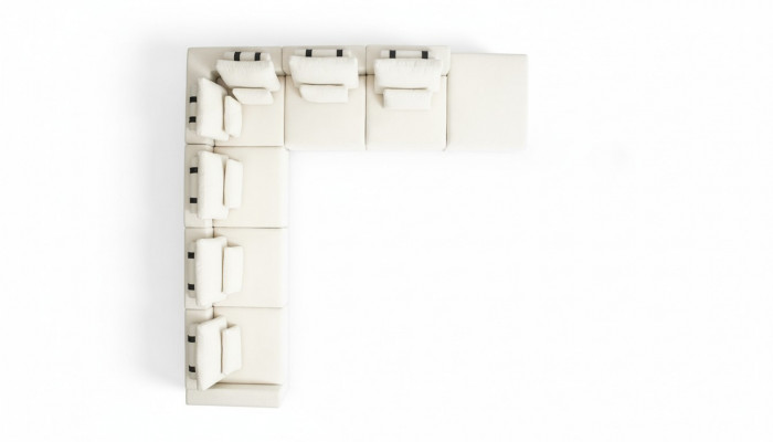 Wäiss Wunnlandschaft Wunnzëmmer L-Form Canapé Polster Designer Miwwele Stil