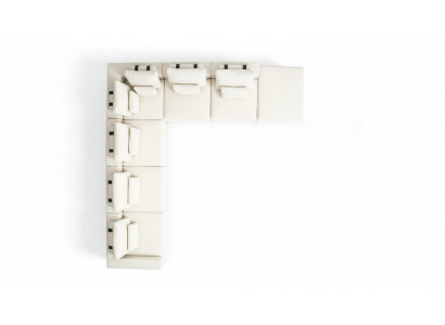 Wäiss Wunnlandschaft Wunnzëmmer L-Form Canapé Polster Designer Miwwele Stil