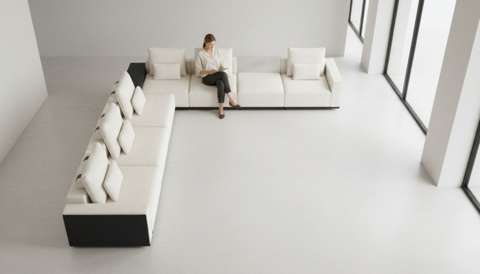 Ecksofa L-Form Wunnlandschaft Polster Textil Canapé Sofa Set Luxus Miwwelen