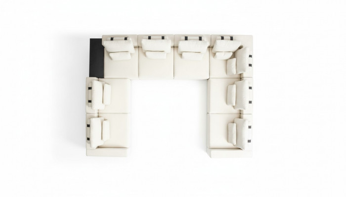 Textil U-Form Sofas Wunnzëmmer Design Wunnlandschaft Couchen Canapé
