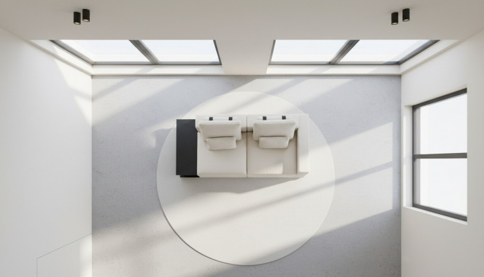 Wäissen Luxus Dräisëtzer Polstersofa Wunnzëmmerariichtung Textilsofaen