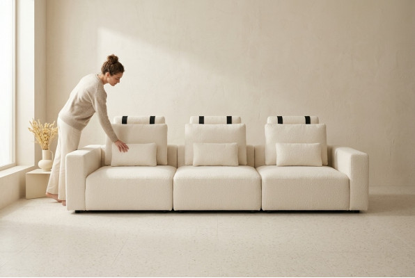 Wäissen Véiersëtzer Luxus Polster Véiersëtzer Textil Wunnzëmmerméiwel Design