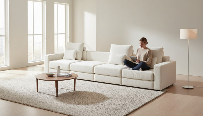Eckpolstersofa Luxus Sechssëtzer Modern Canapé Eckwunn-Grupp Wunn-Grupp