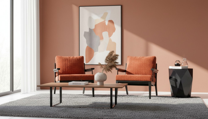 Fautëil 1-Sëtz Textil Wunnzëmmer Luxus Polster Sëtz Nei Modern Design