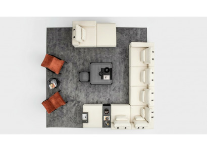 Wunnzëmmer Miwwelen Polstersaz Wunnlandschaft Ecksofa Fauteuil Textilsofas