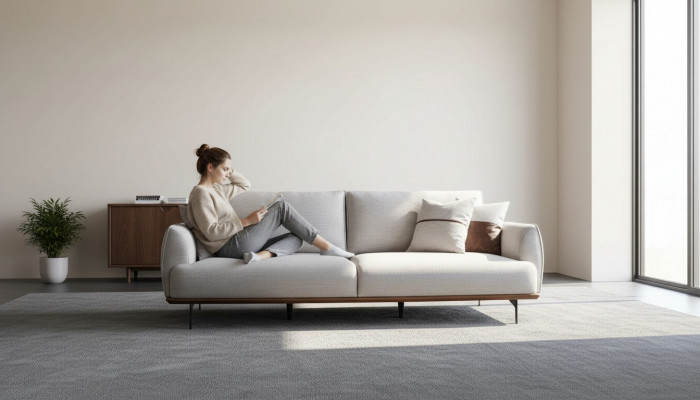 Luxus Designer Dräisëtzer Textilmöbel Wunnzëmmer Polstersofa Nei