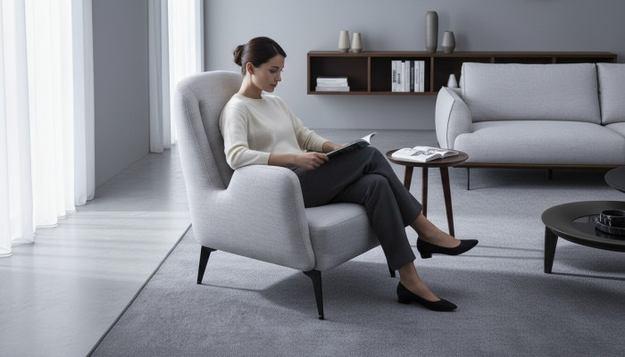 Designer groer Sesselluxus 1-Sëtzer Stoffsëtz Textil Polstersëtz
