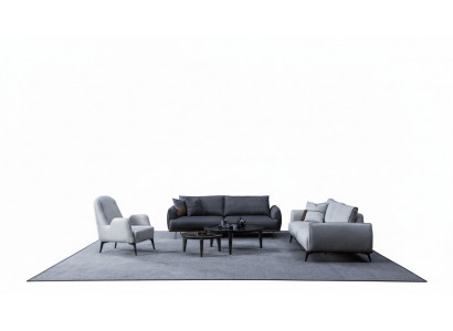 Canapé-Set dräi-Sëtzer Fauteuil Set Design Modern Polstersofa Textil