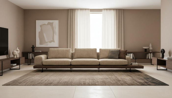 Sofa 4 Sëtzer Luxus Polstersofa Neit Design Textil Wunnzëmmer Modern
