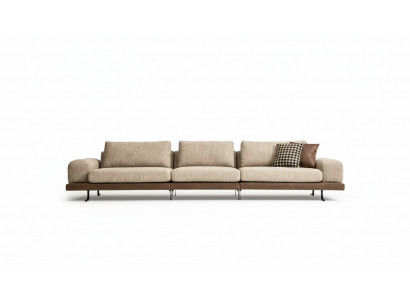 Beige Fënnefplaz Polstersofas Sofa Textil Couch Sitzmueble Wunnzëmmer