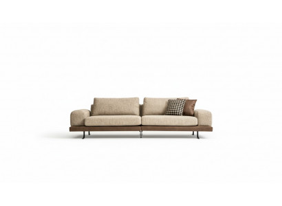 Beige Sofa Luxus Drësëtzer Moderne Stil Wunnzëmmer Couch Polstersaar.