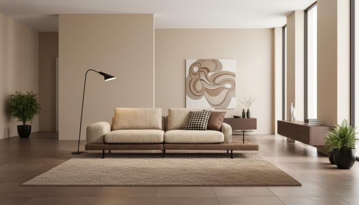Viersëtzeger Ablagfläch Wunnzëmmer Polstersofa Textil Couch Modernen Stil