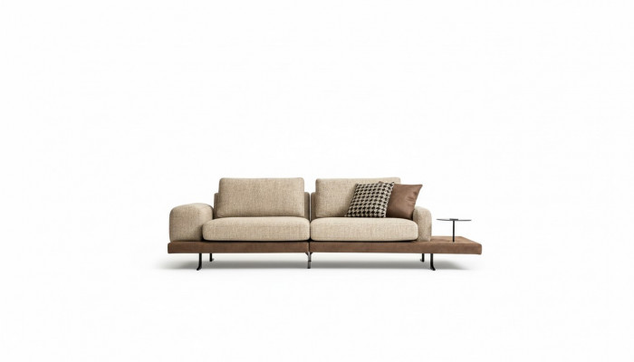 Viersëtzeger Ablagfläch Wunnzëmmer Polstersofa Textil Couch Modernen Stil