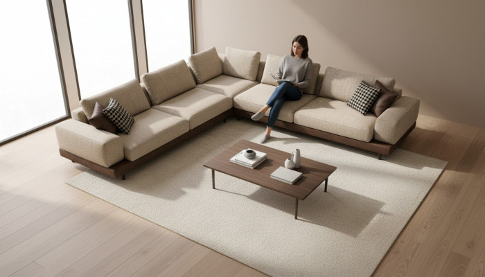 Ecksofa Wunnzëmmer Sofa L-Form Nei Couche Modern Polstersofa Textil