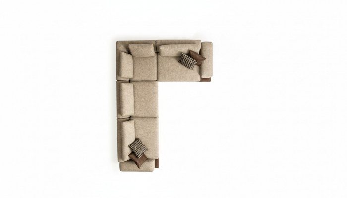 Beige Eckcouch Polstersëtzegarnitur L-Form Sofa Modern Wunnlandschaft Canapé