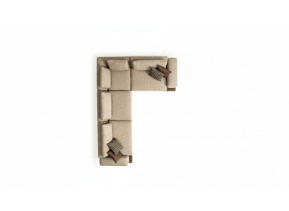 Beige Eckcouch Polstersëtzegarnitur L-Form Sofa Modern Wunnlandschaft Canapé