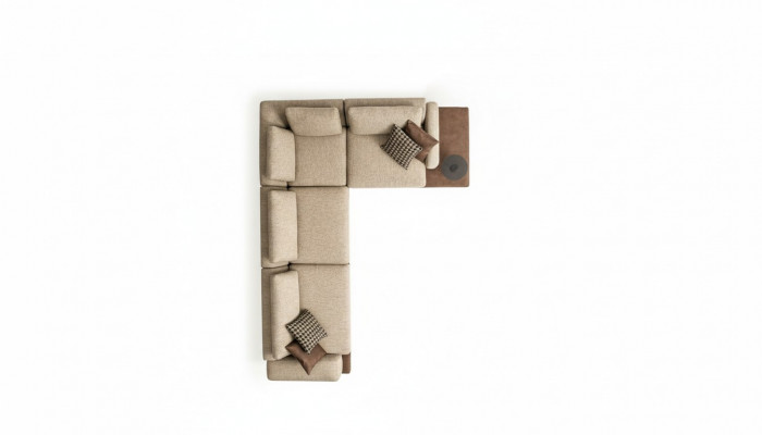 L-Form Sofa mat Ablageflächen Wohnzëmmermébel Couch Sofas Polstermébel