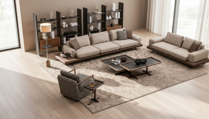 Modern Sofagarnitur Wunnlandschaft Wunnzëmmer Sofas Fënnefsëtzer
