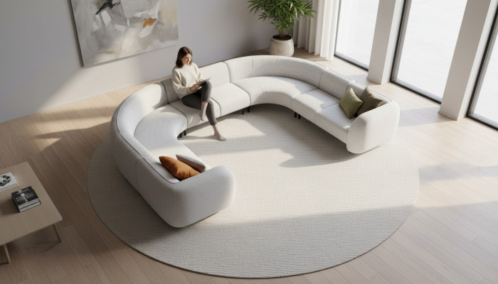 Villen Sofa Ecksofa L-Form Design Polstersofa Stil Textil Wunnlandschaft Gro.