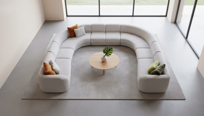 Villen Sofa Ecksofa L-Form Design Polstersofa Stil Textil Wunnlandschaft Gro.