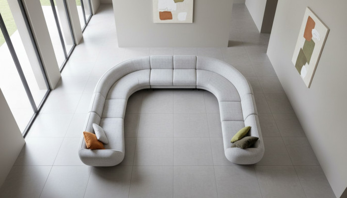 Canapé U-Form Luxus Wunnzëmmer Design Modern Textil Wunnlandschaft Couch