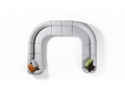 Canapé U-Form Luxus Wunnzëmmer Design Modern Textil Wunnlandschaft Couch