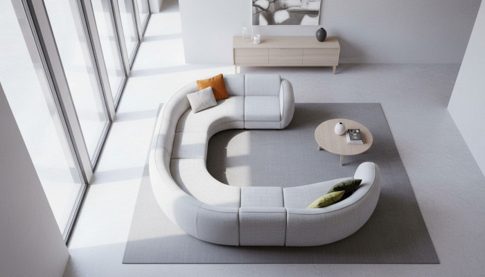 Grouss Gro Couch an U-Form Wunnzëmmer Set Luxus Sofas Modernen Stil