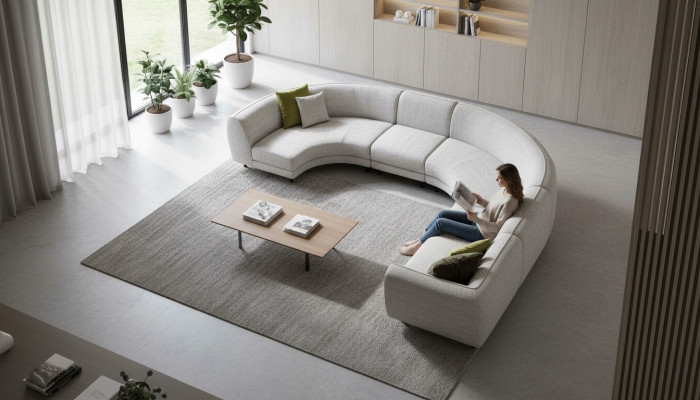 Halbronn U-Form Canapé Eckcanapé Wunnlandschaft Miwwelen Designer Eckcanapéen