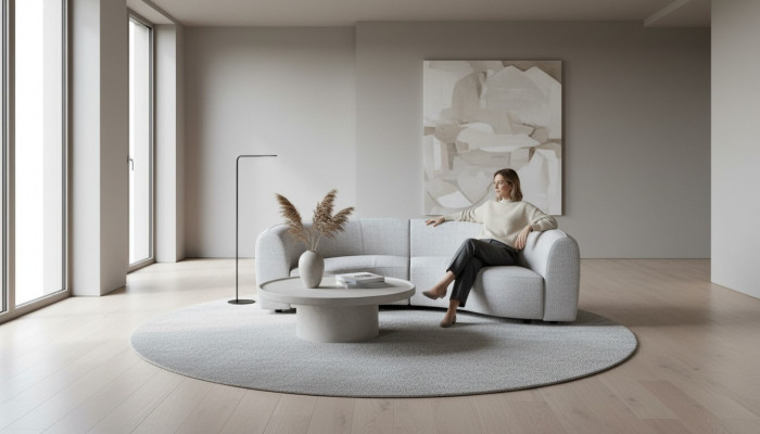 Hallefronnt Polstersofa U-Form Couch Wunnzëmmer Ariichtung Modern Sofa