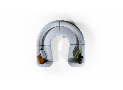 Design Canapé U-Form Polster Wunnzëmmer Lounge-Sëtzgrupp