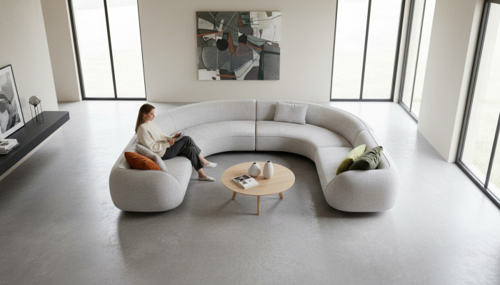 Luxus Ecksofa U Form Sofa Wunnzëmmer Polstersofa Modern Design Miwwelen