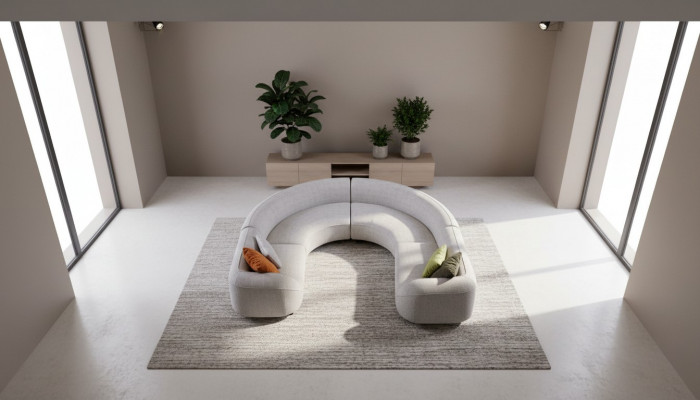 Graues Ecksofa U-Form Modern Polstercouch Wunnzëmmer-Sofa Designer