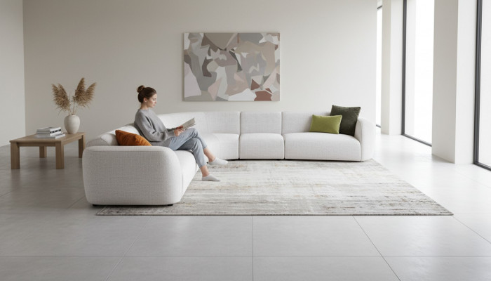 Eckcouch-Garnitur Modern Designer L-Form Sofa Couch Wunnzëmmerméifeler