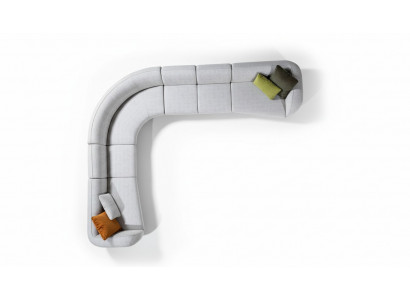 Polster Miwwelen Textil L-Form Sofa Wunnzëmmer Eck Relax Sitzgrupp Couch