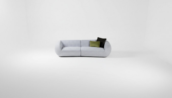 Grau Wunnzëmmer Polster Canapé Modern Textil Couchen Luxus Miwwelen Couch