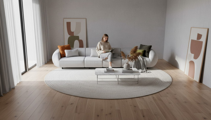 Wunnzëmmer Sofa Sechssëtzer Polstermiwwele Luxus Designer Canapé Stoff