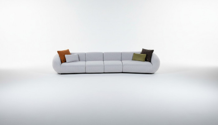 Wunnzëmmer Sofa Sechssëtzer Polstermiwwele Luxus Designer Canapé Stoff