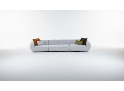 Wunnzëmmer Sofa Sechssëtzer Polstermiwwele Luxus Designer Canapé Stoff